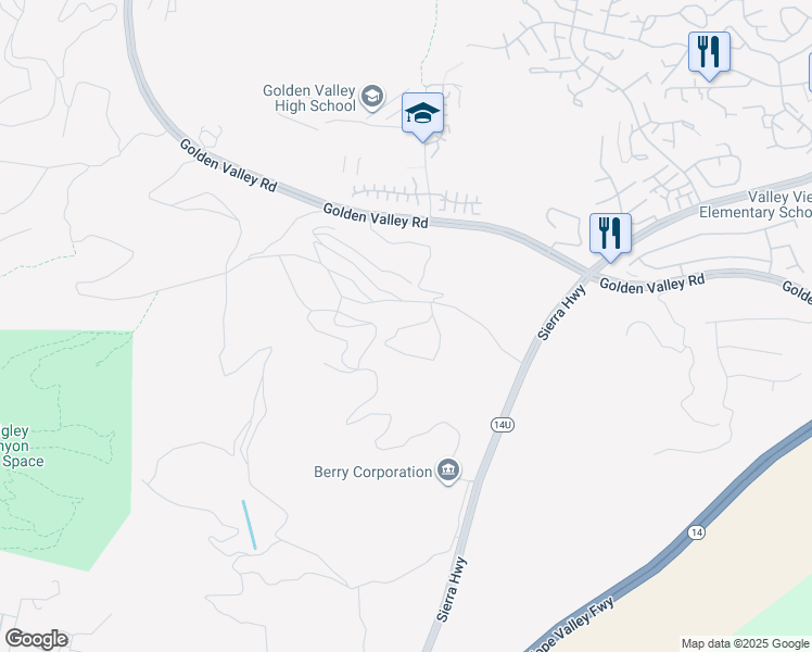 map of restaurants, bars, coffee shops, grocery stores, and more near 26 Sierra Highway in Palmdale