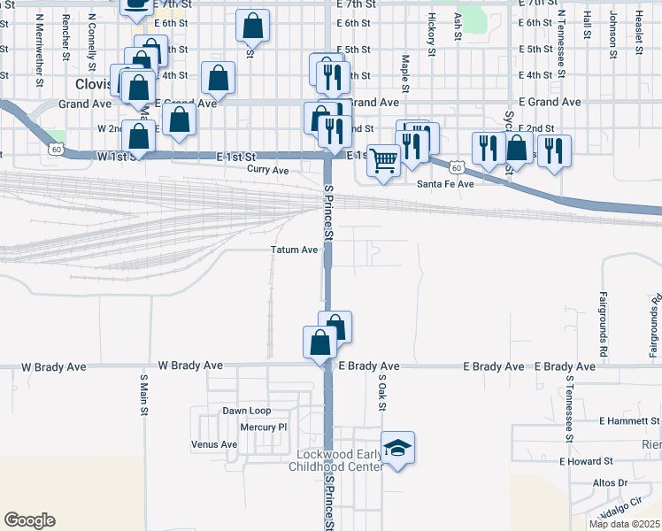 map of restaurants, bars, coffee shops, grocery stores, and more near 807 East McDonald Avenue in Clovis