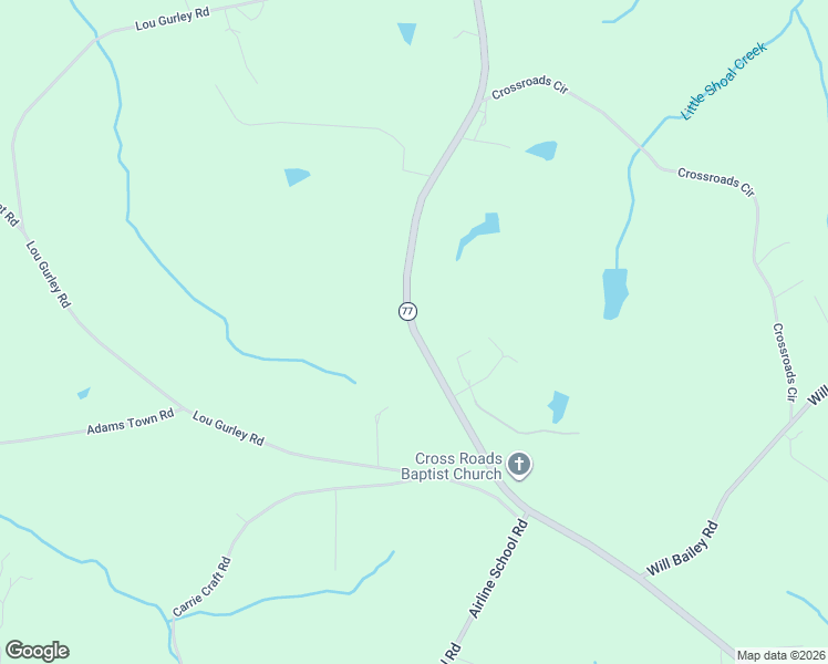 map of restaurants, bars, coffee shops, grocery stores, and more near Providence Church Road in Bowersville