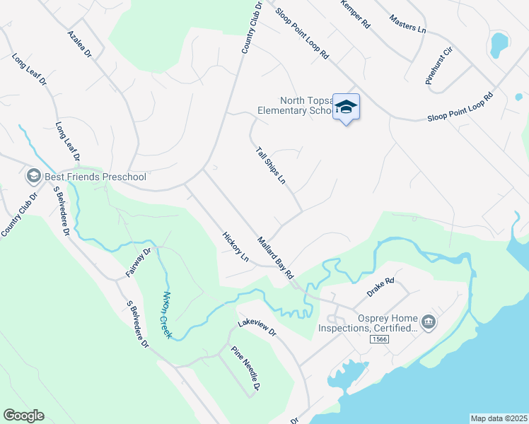 map of restaurants, bars, coffee shops, grocery stores, and more near 207 Hatteras Court in Hampstead