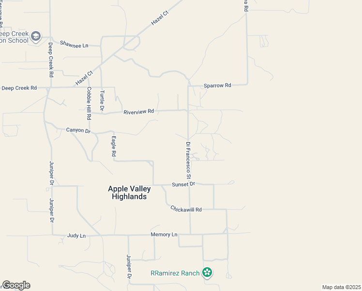map of restaurants, bars, coffee shops, grocery stores, and more near 7848 Di Francesco Street in Apple Valley