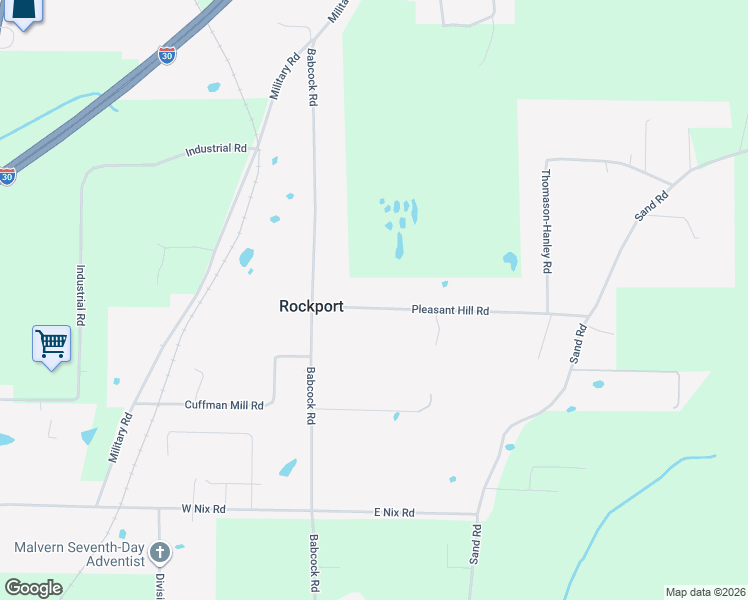 map of restaurants, bars, coffee shops, grocery stores, and more near 356 Pleasant Hill Road in Rockport