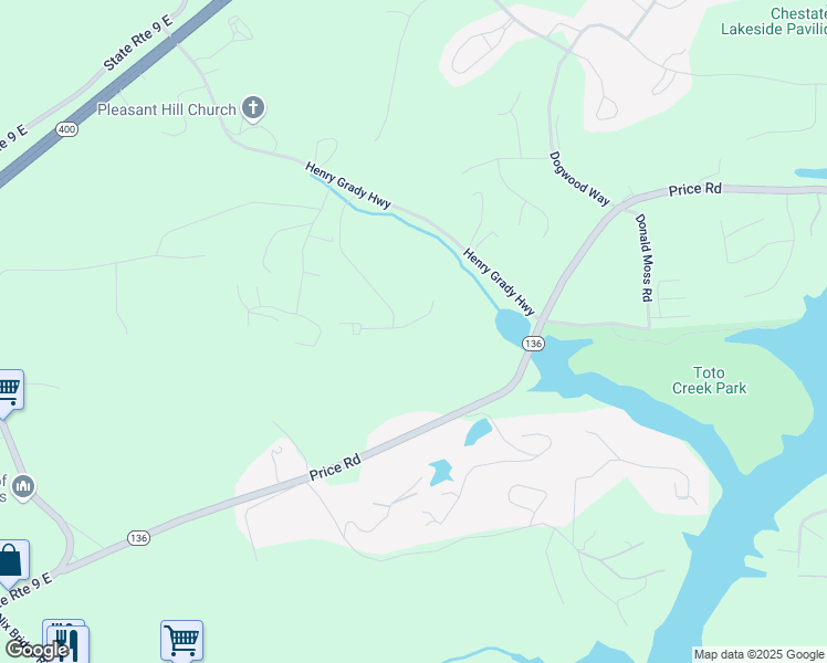 map of restaurants, bars, coffee shops, grocery stores, and more near 42 Mayfair Street in Dawsonville
