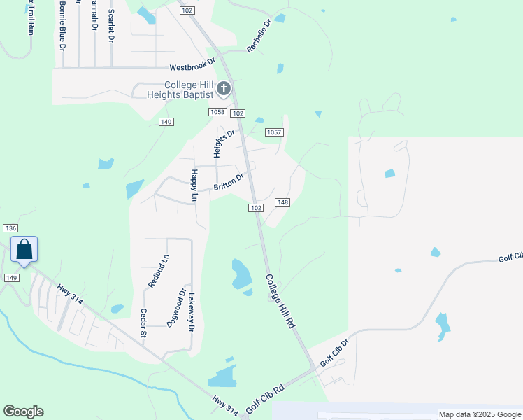 map of restaurants, bars, coffee shops, grocery stores, and more near 108 County Road 102 in Oxford