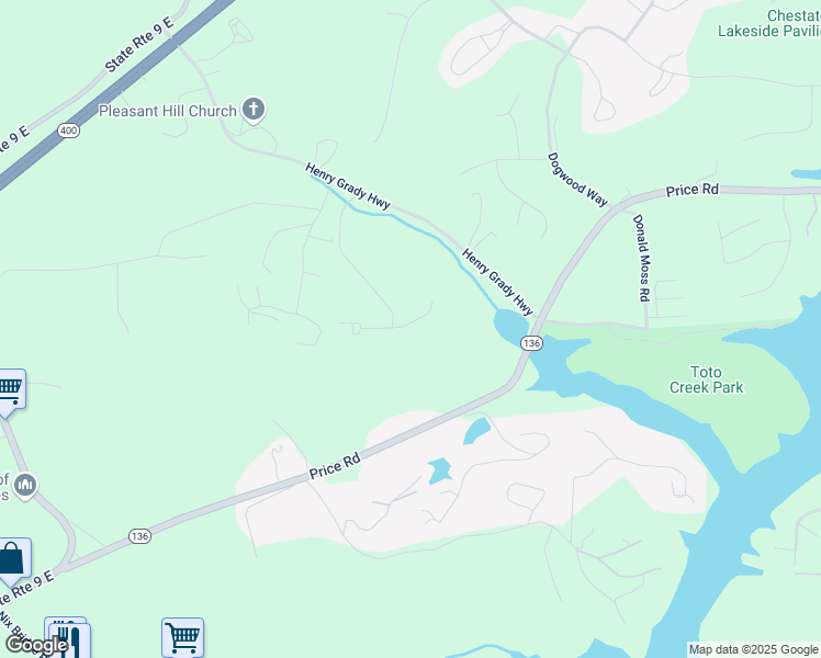 map of restaurants, bars, coffee shops, grocery stores, and more near 42 Mayfair Street in Dawsonville