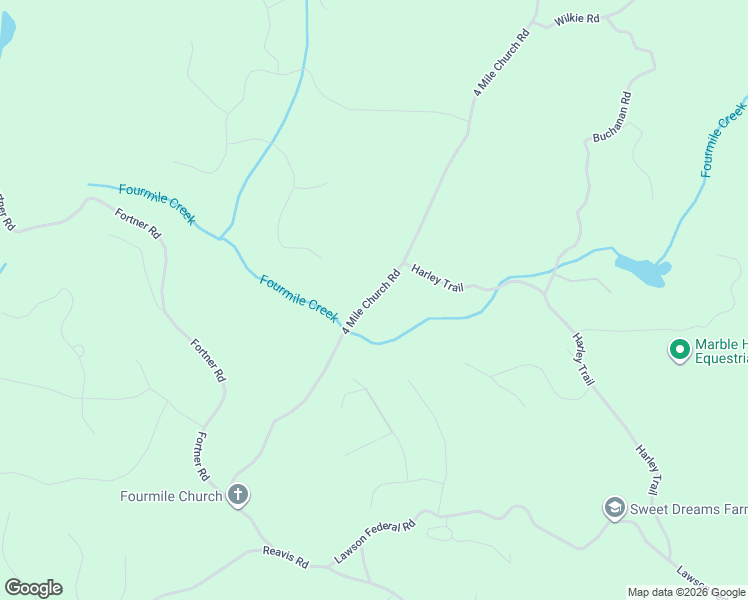 map of restaurants, bars, coffee shops, grocery stores, and more near 1828 4 Mile Church Road in Ball Ground