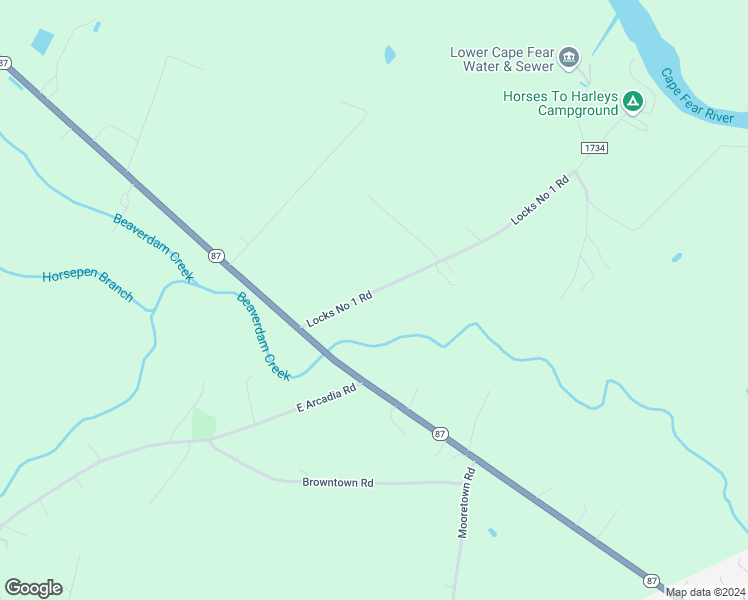 map of restaurants, bars, coffee shops, grocery stores, and more near 186 Locks No 1 Road in Riegelwood