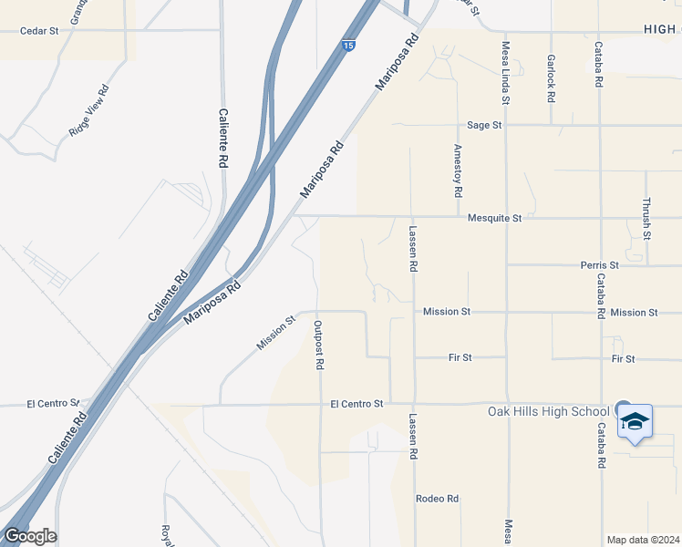 map of restaurants, bars, coffee shops, grocery stores, and more near 7971 Outpost Road in Oak Hills