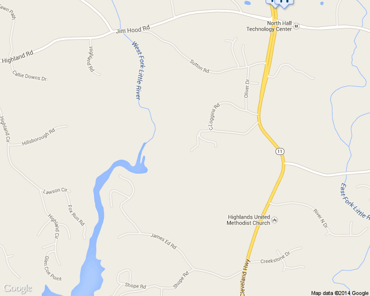 map of restaurants, bars, coffee shops, grocery stores, and more near 3967 C Loggins Road in Gainesville