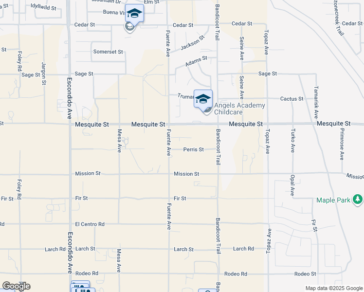 map of restaurants, bars, coffee shops, grocery stores, and more near 8011 Fuente Avenue in Oak Hills