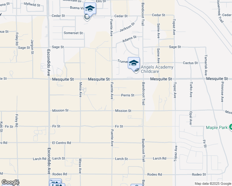 map of restaurants, bars, coffee shops, grocery stores, and more near 8011 Fuente Avenue in Oak Hills