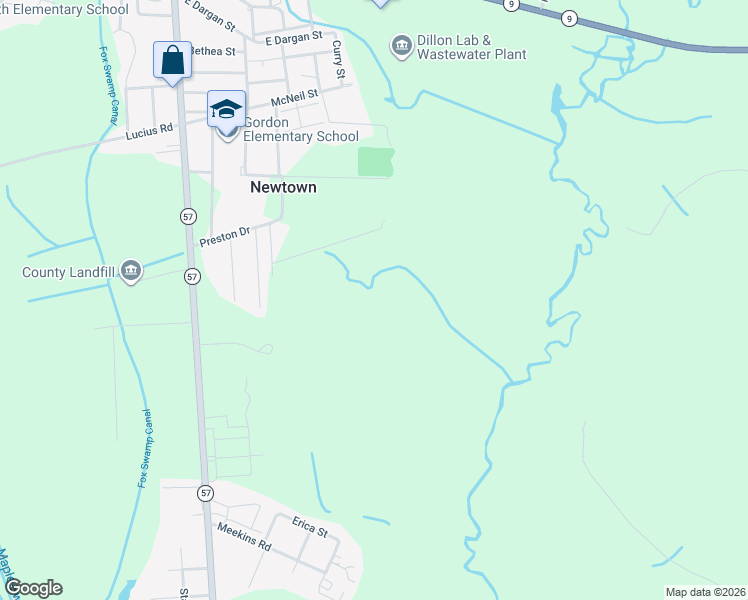 map of restaurants, bars, coffee shops, grocery stores, and more near 1138 Manning Street in Dillon