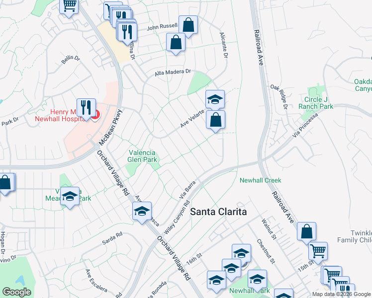 map of restaurants, bars, coffee shops, grocery stores, and more near in Los Angeles County