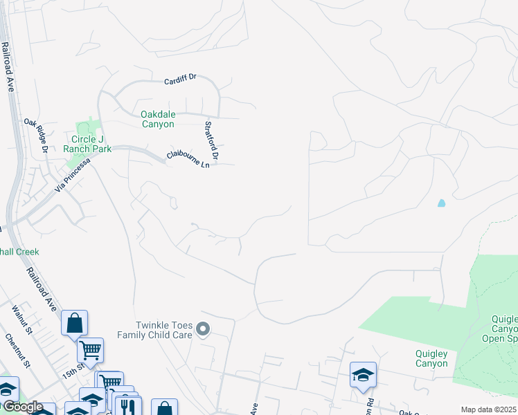map of restaurants, bars, coffee shops, grocery stores, and more near 22065 Rolling Ridge Drive in Santa Clarita