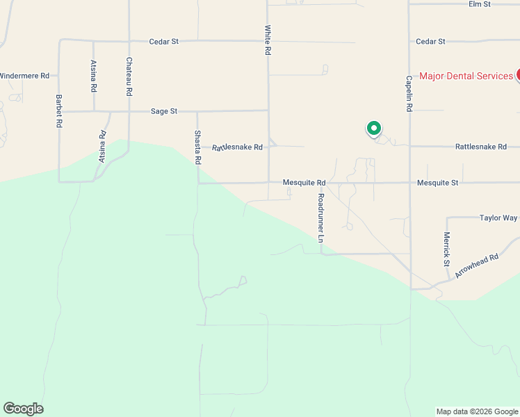 map of restaurants, bars, coffee shops, grocery stores, and more near 8067 White Road in Phelan