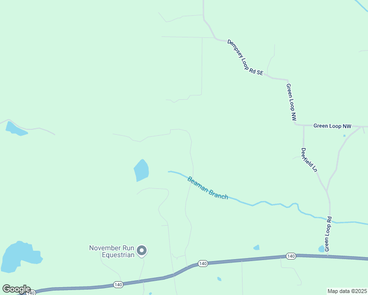 map of restaurants, bars, coffee shops, grocery stores, and more near 155 Siniard Road Northwest in Adairsville