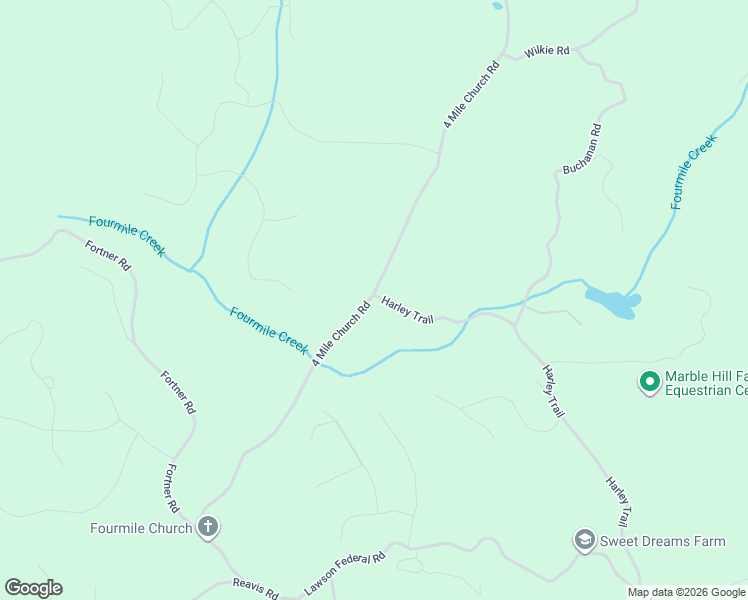 map of restaurants, bars, coffee shops, grocery stores, and more near 1707 4 Mile Church Road in Ball Ground