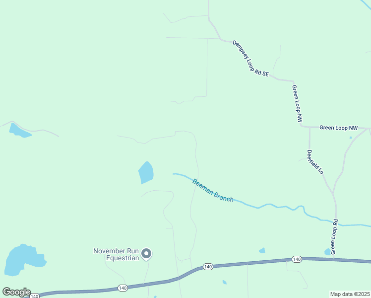 map of restaurants, bars, coffee shops, grocery stores, and more near 155 Siniard Road Northwest in Adairsville