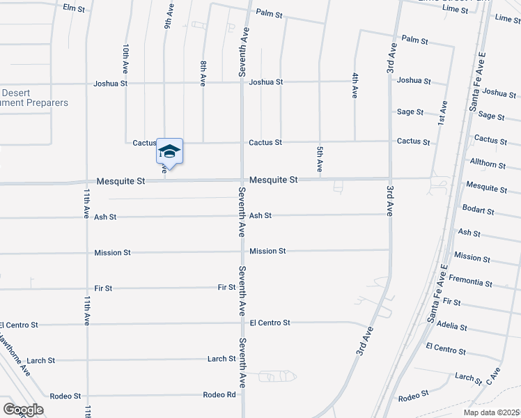 map of restaurants, bars, coffee shops, grocery stores, and more near 15788 Ash Street in Hesperia