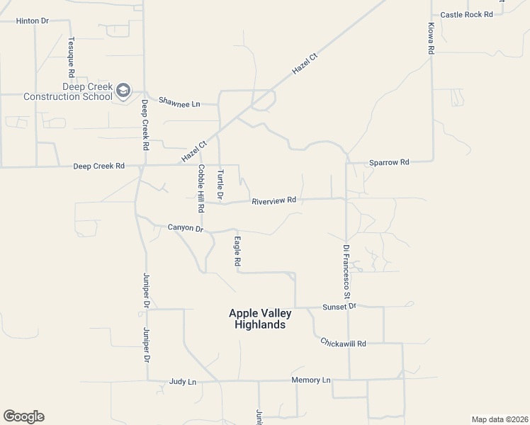 map of restaurants, bars, coffee shops, grocery stores, and more near 20421 Riverview Road in Apple Valley