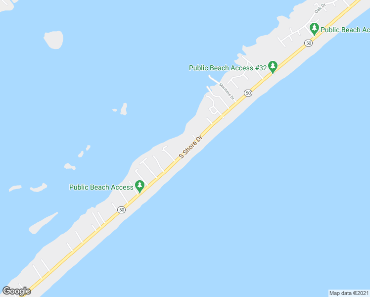 map of restaurants, bars, coffee shops, grocery stores, and more near 2723 South Shore Drive in Surf City