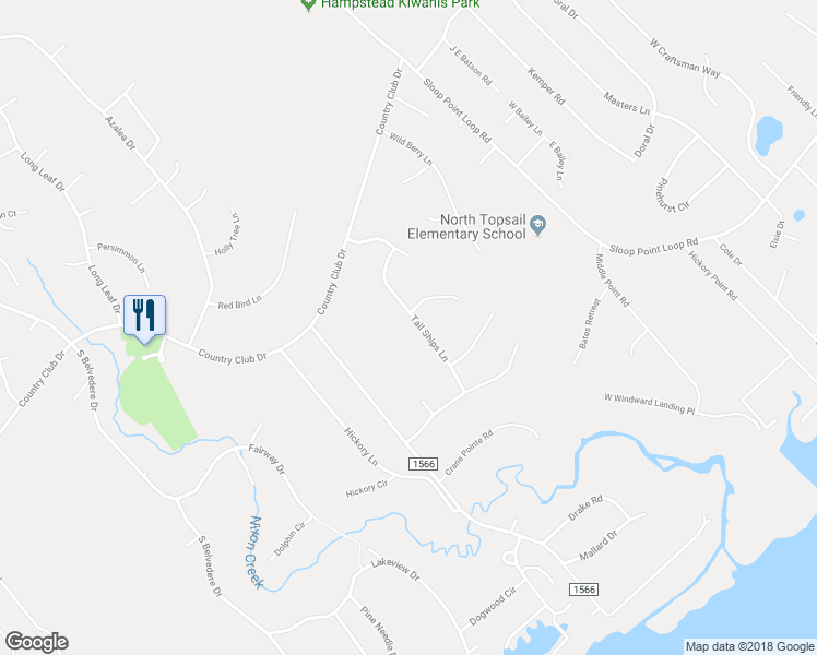 map of restaurants, bars, coffee shops, grocery stores, and more near 319 Tall Ships Lane in Hampstead