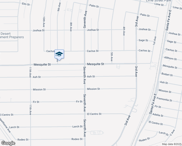 map of restaurants, bars, coffee shops, grocery stores, and more near 15788 Ash Street in Hesperia