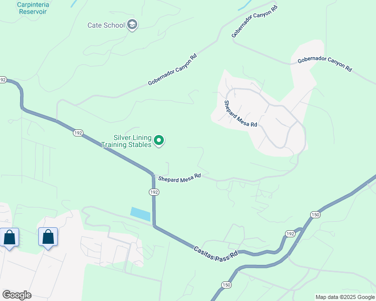 map of restaurants, bars, coffee shops, grocery stores, and more near 6814 Shepard Mesa Road in Carpinteria