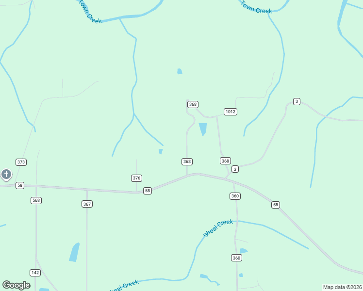 map of restaurants, bars, coffee shops, grocery stores, and more near 191 County Road 368 in Albertville
