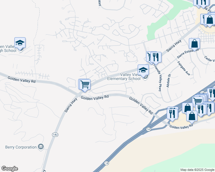 map of restaurants, bars, coffee shops, grocery stores, and more near 19720 Ellis Henry Avenue in Santa Clarita