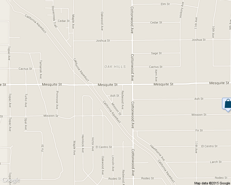 map of restaurants, bars, coffee shops, grocery stores, and more near 14782 Ash St in Hesperia