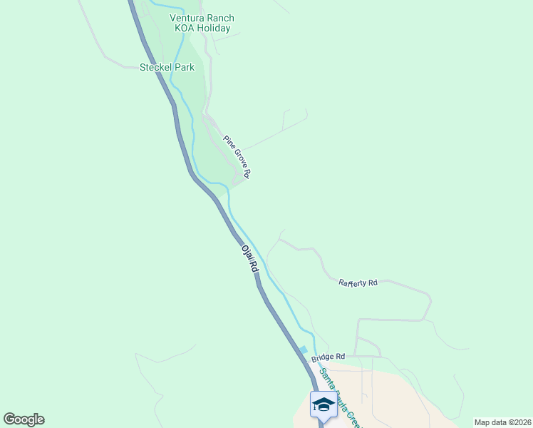 map of restaurants, bars, coffee shops, grocery stores, and more near 5682 Pine Grove Road in Santa Paula