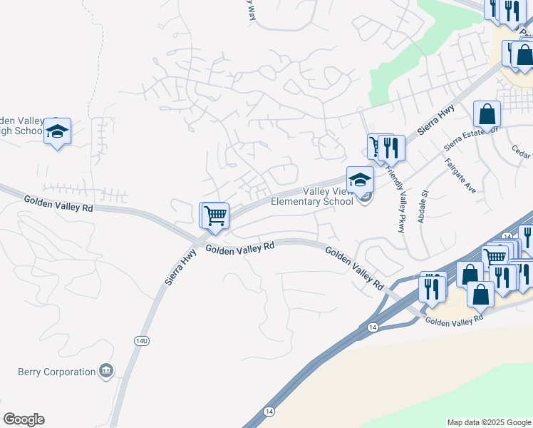 map of restaurants, bars, coffee shops, grocery stores, and more near 19723 Ellis Henry Avenue in Santa Clarita