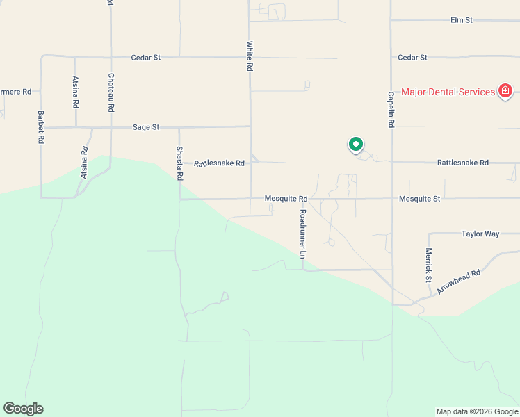 map of restaurants, bars, coffee shops, grocery stores, and more near 8067 White Road in Phelan