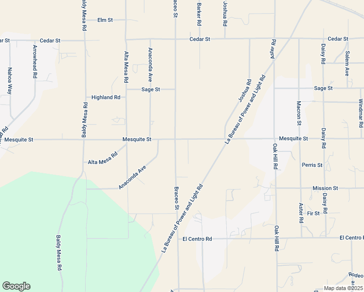 map of restaurants, bars, coffee shops, grocery stores, and more near 10121 Mesquite Street in Hesperia