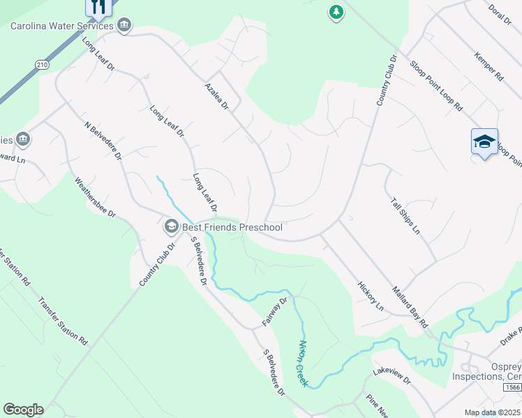 map of restaurants, bars, coffee shops, grocery stores, and more near 732 Azalea Drive in Hampstead