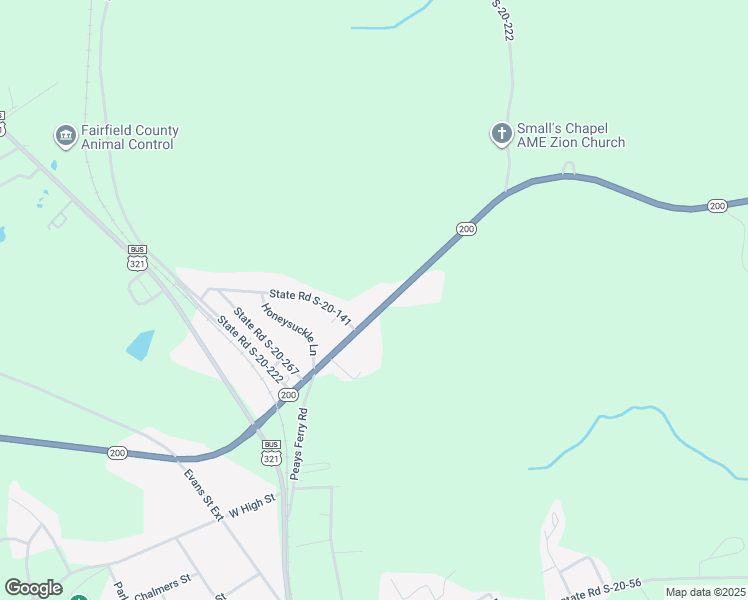 map of restaurants, bars, coffee shops, grocery stores, and more near 8 State Road S-20-141 in Winnsboro