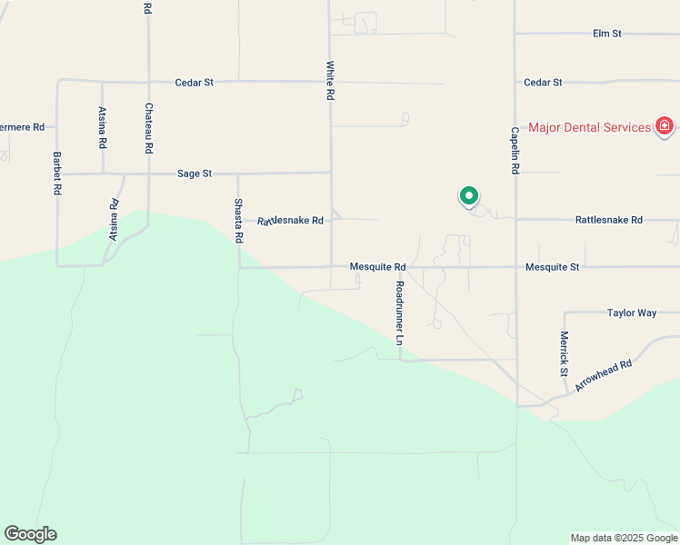 map of restaurants, bars, coffee shops, grocery stores, and more near 8079 White Road in Phelan