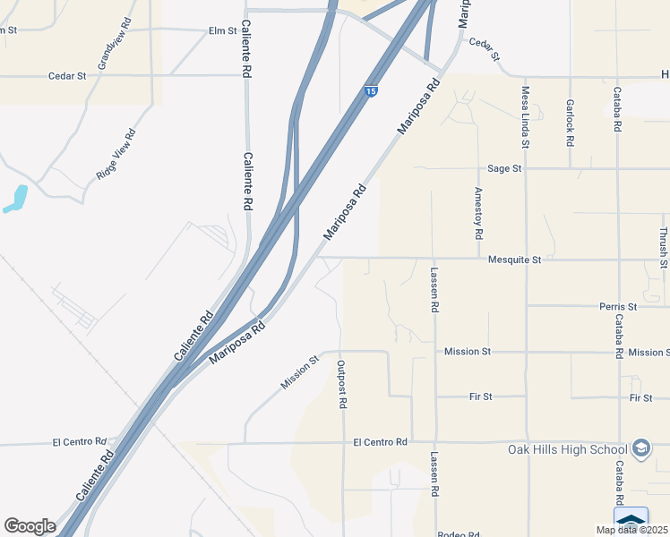 map of restaurants, bars, coffee shops, grocery stores, and more near 8098 Outpost Road in Hesperia