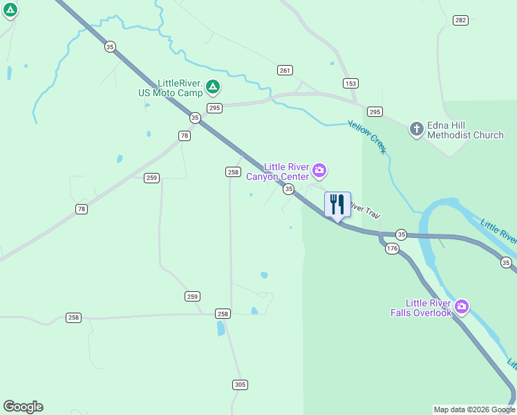 map of restaurants, bars, coffee shops, grocery stores, and more near 173 County Road 258 in Fort Payne