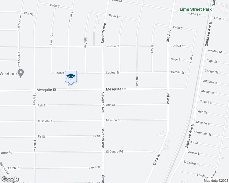 map of restaurants, bars, coffee shops, grocery stores, and more near 15815 Mesquite Street in Hesperia