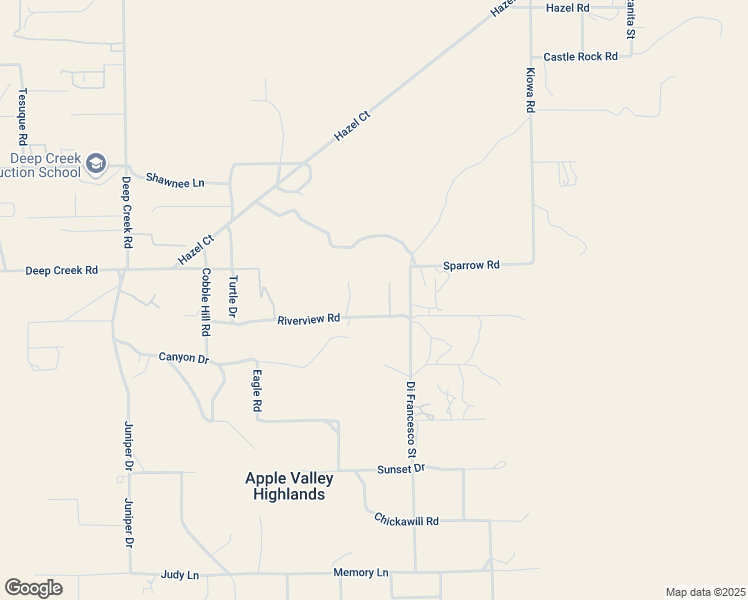 map of restaurants, bars, coffee shops, grocery stores, and more near 20572 Riverview Road in Apple Valley