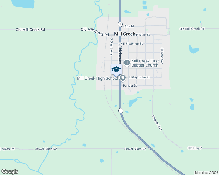 map of restaurants, bars, coffee shops, grocery stores, and more near 100-112 Panola Street in Mill Creek