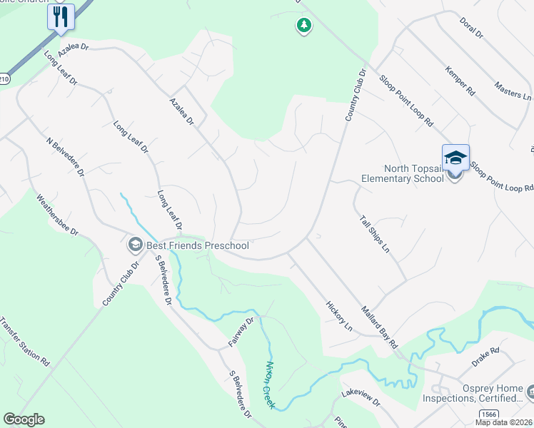 map of restaurants, bars, coffee shops, grocery stores, and more near 113 Red Bird Lane in Hampstead