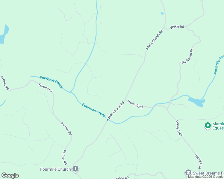 map of restaurants, bars, coffee shops, grocery stores, and more near 1558 4 Mile Church Road in Ball Ground