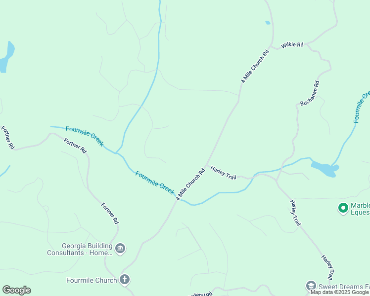 map of restaurants, bars, coffee shops, grocery stores, and more near 1590 4 Mile Church Road in Ball Ground