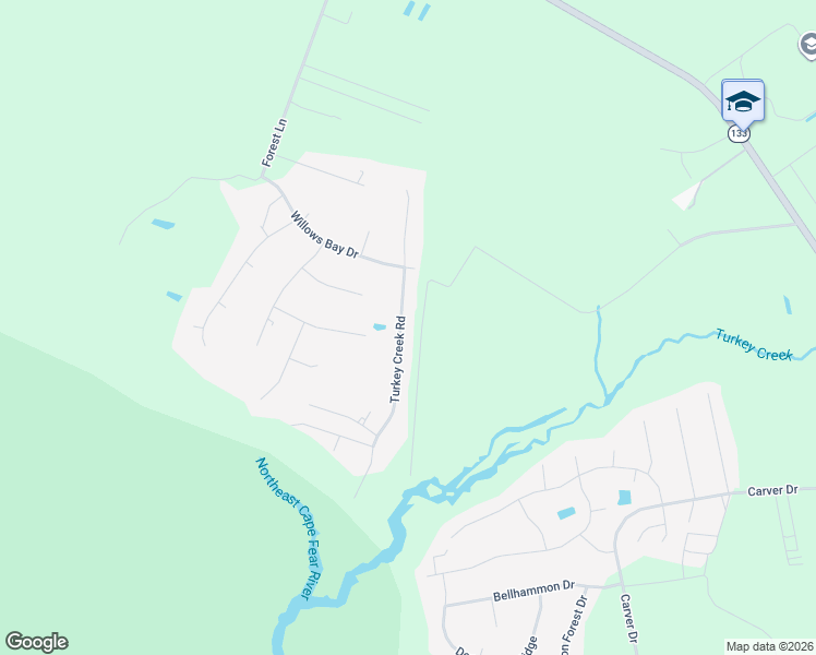 map of restaurants, bars, coffee shops, grocery stores, and more near 137 Turkey Creek Road in Rocky Point