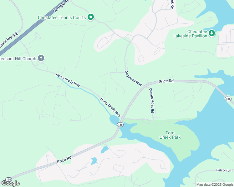 map of restaurants, bars, coffee shops, grocery stores, and more near 67 Knollwood Court in Dawsonville
