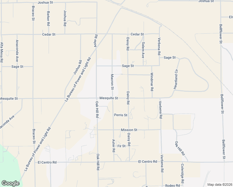 map of restaurants, bars, coffee shops, grocery stores, and more near 10634 Mesquite Street in Oak Hills