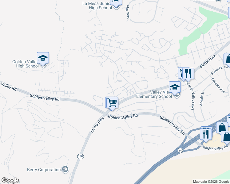 map of restaurants, bars, coffee shops, grocery stores, and more near 19844 Via Kalban in Santa Clarita